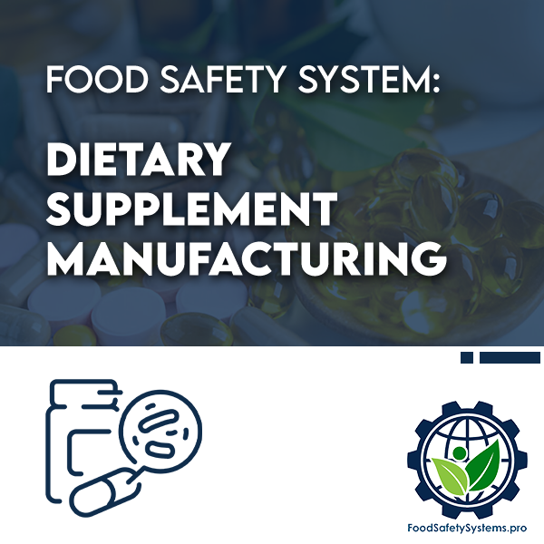 DIETARY SUPPLEMENT MJANUFACTURING